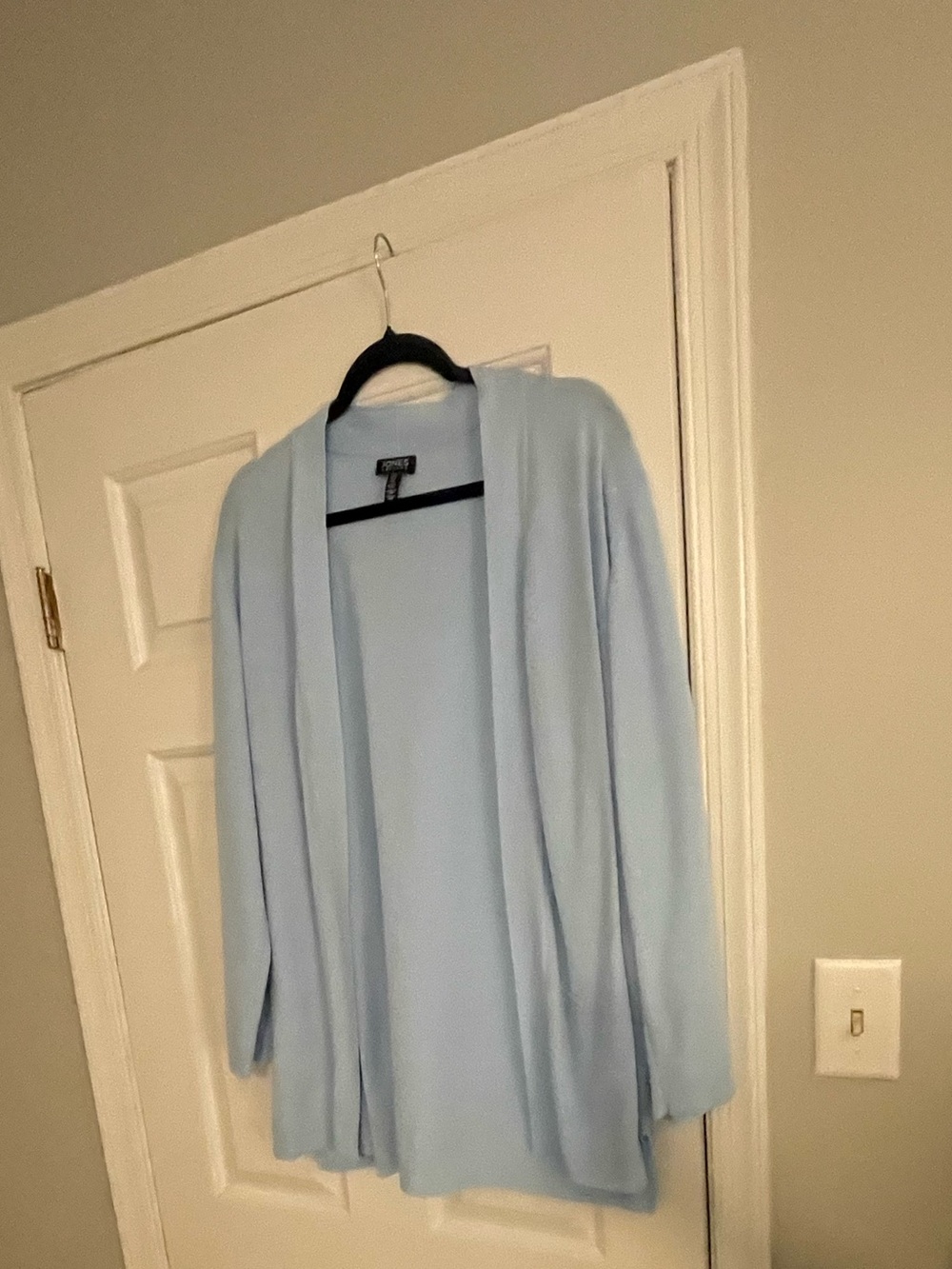 Jones New York Light Blue Open Cardigan Sweater